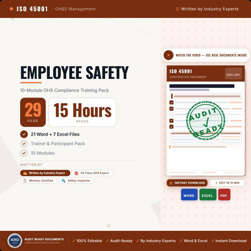 Complete Employee Safety Training Pack | 10 Modules, ISO 45001, OSHA GHS (Instant Download)