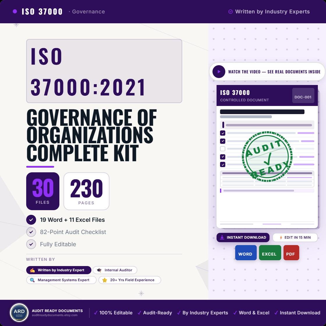 ISO 37000 Governance Full Pack System Documents