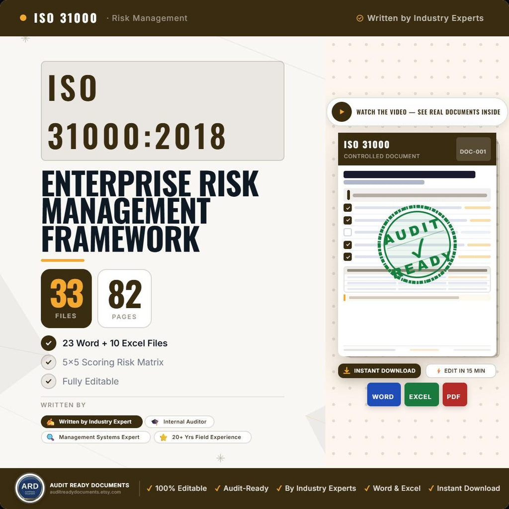 ISO 31000:2018 Risk Management Framework Full Pack System Documents