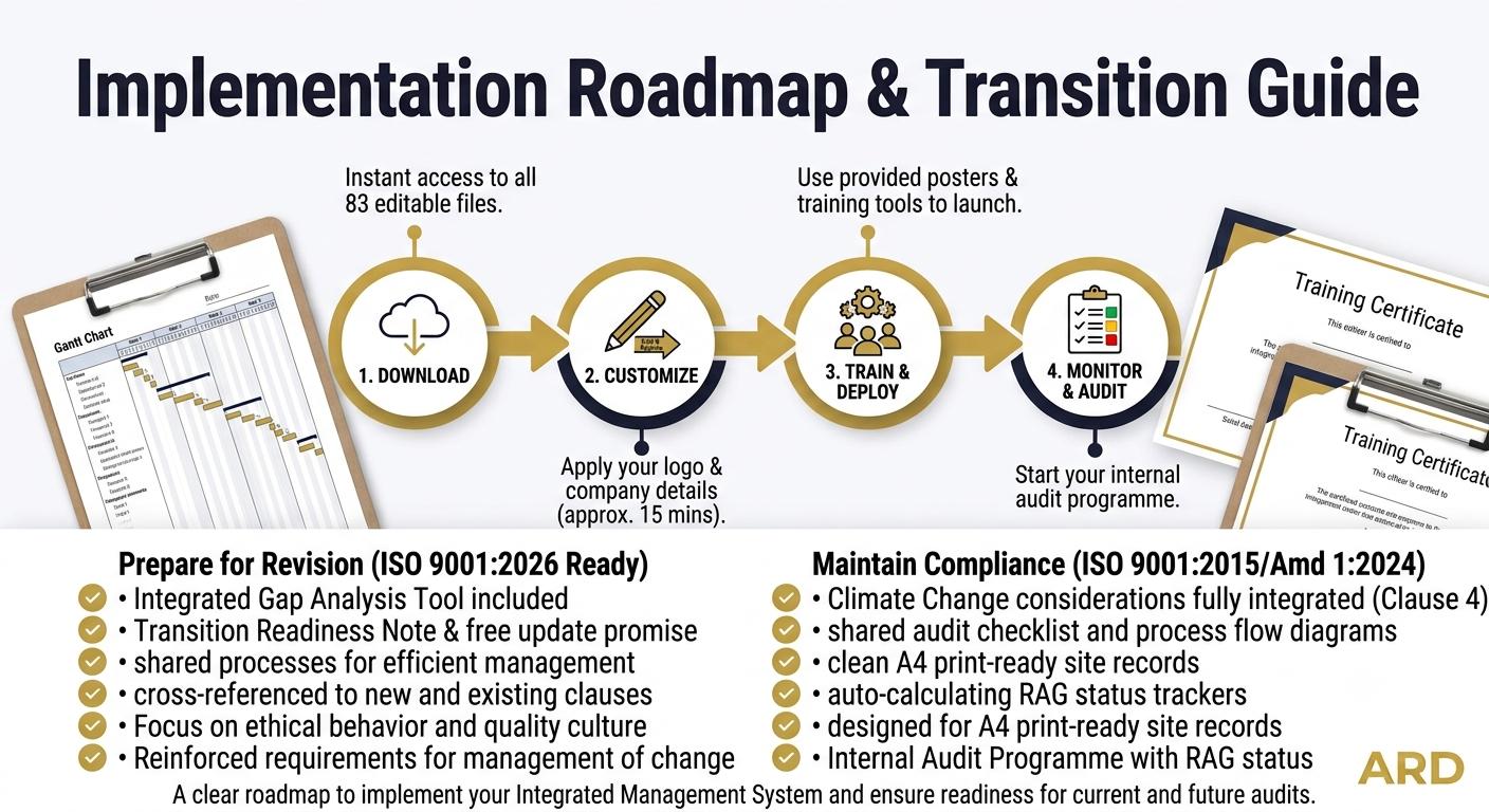 ISO 9001 + 14001 + 45001 Integrated Management System | Complete IMS Documentation | Full Pack Editable