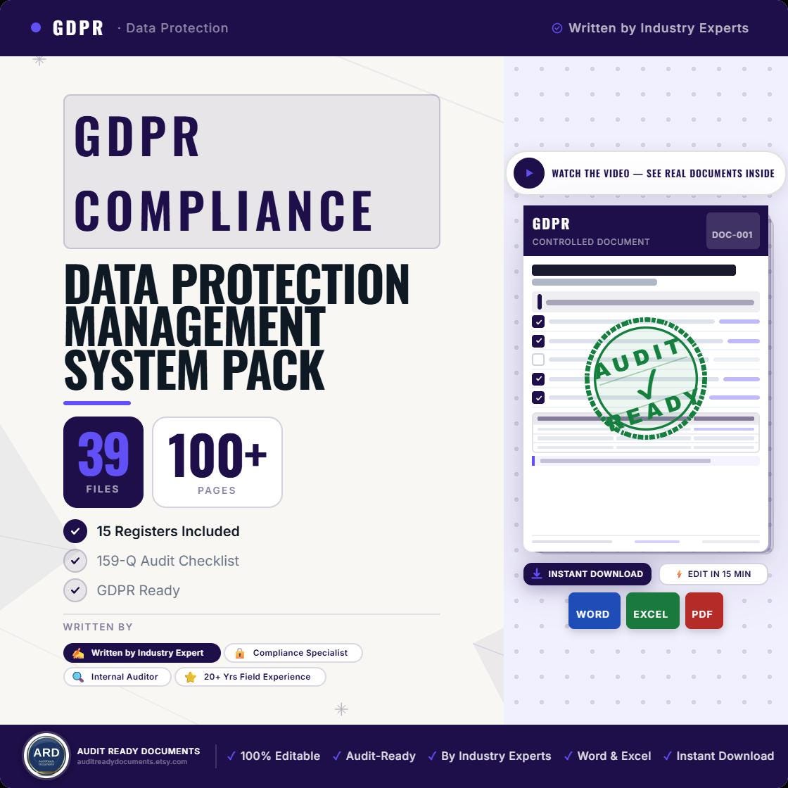GDPR Compliance System Full Pack Documents