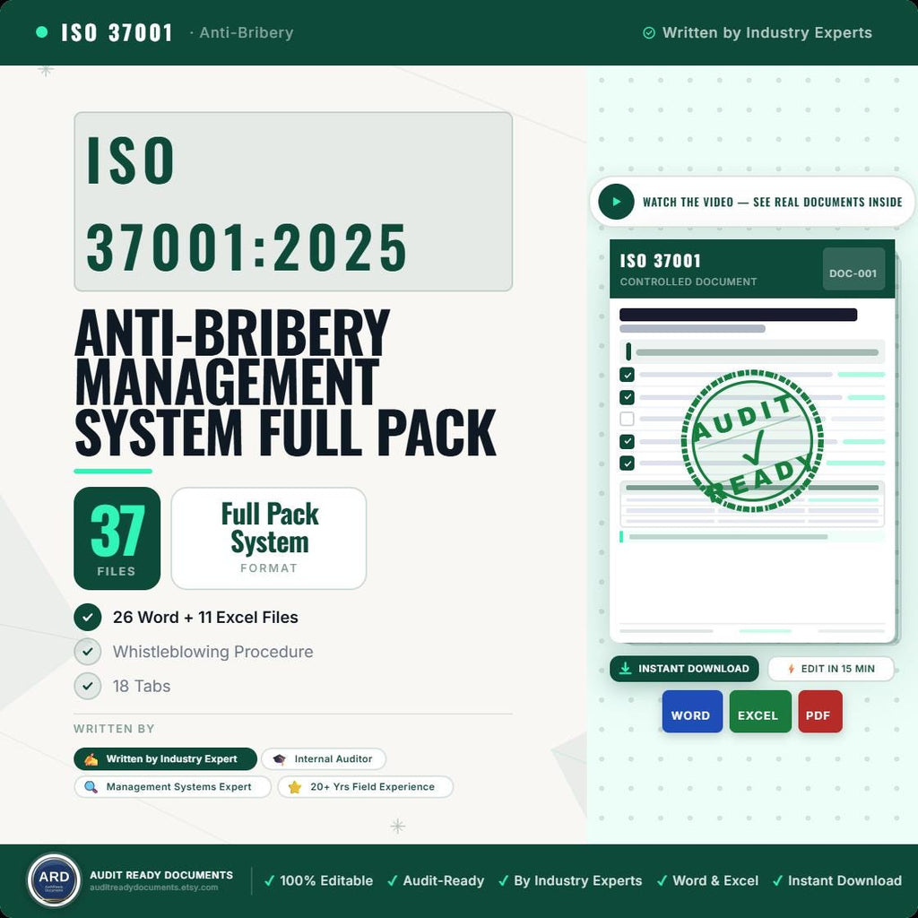 ISO 37001:2025 Anti-Bribery Management System Full Pack Documents