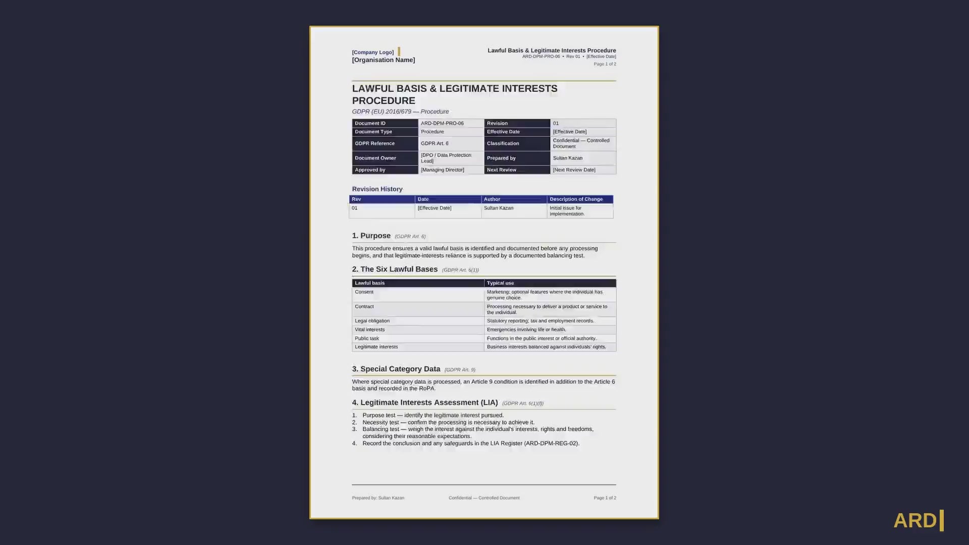 GDPR Compliance System Full Pack Documents