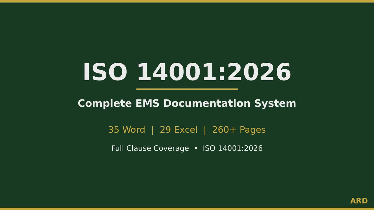 ISO 14001:2026 Environmental Management System Full Pack Documents
