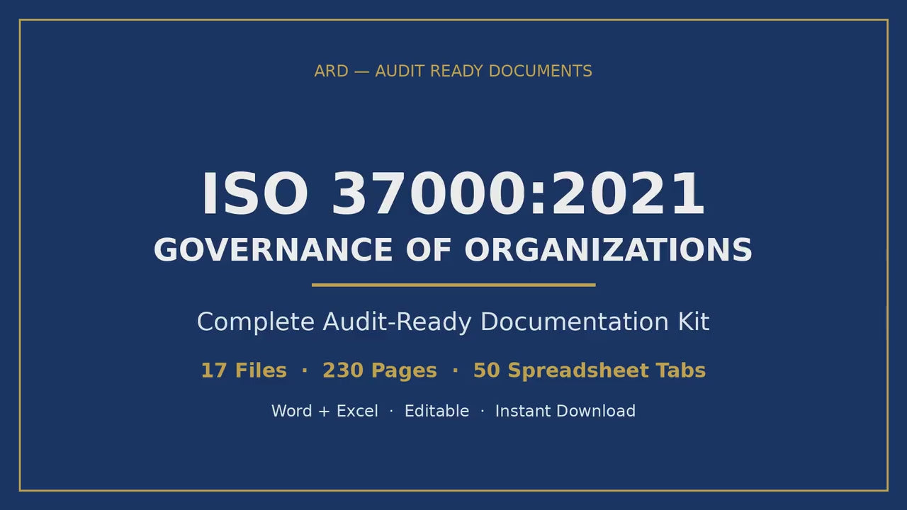 ISO 37000 Governance Full Pack System Documents