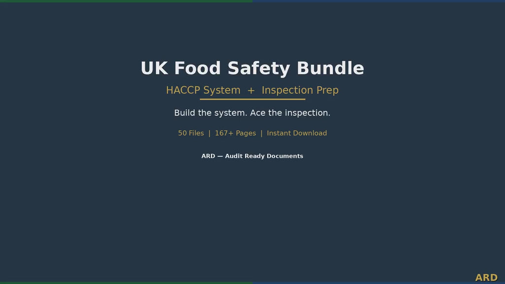 UK Food Safety Bundle | HACCP System + Inspection Prep System Full Pack Documents