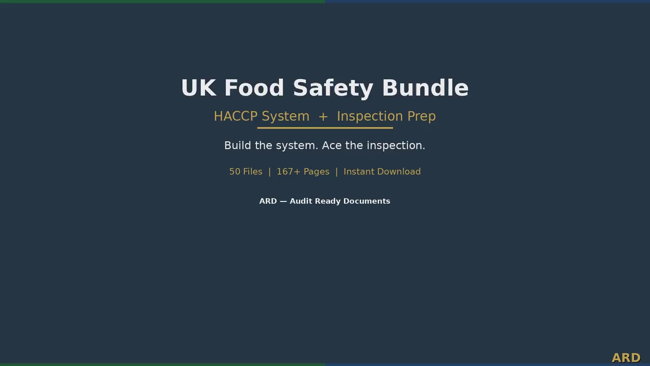 UK Food Safety Bundle | HACCP System + Inspection Prep System Full Pack Documents