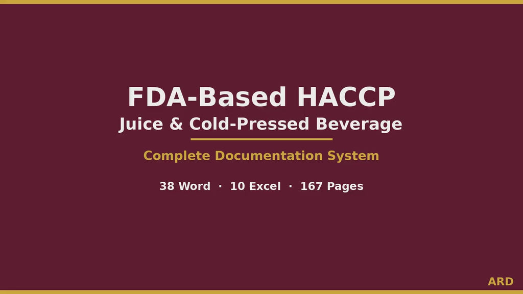 FDA Juice And  Cold-Pressed Beverage Food Safety Documentation System Full Pack 21 CFR 120
