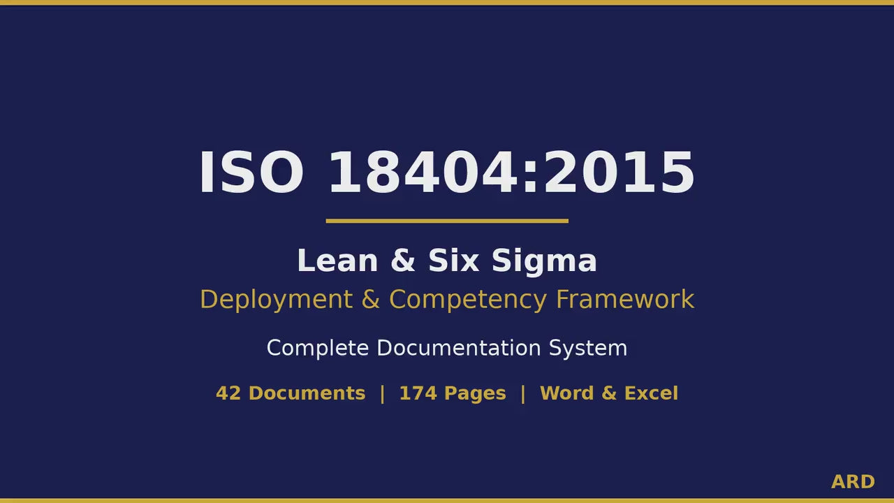 ISO 18404 Lean & Six Sigma System Full Pack (42 Documents | Deployment  Competency Framework | Procedures Matrices Audit)