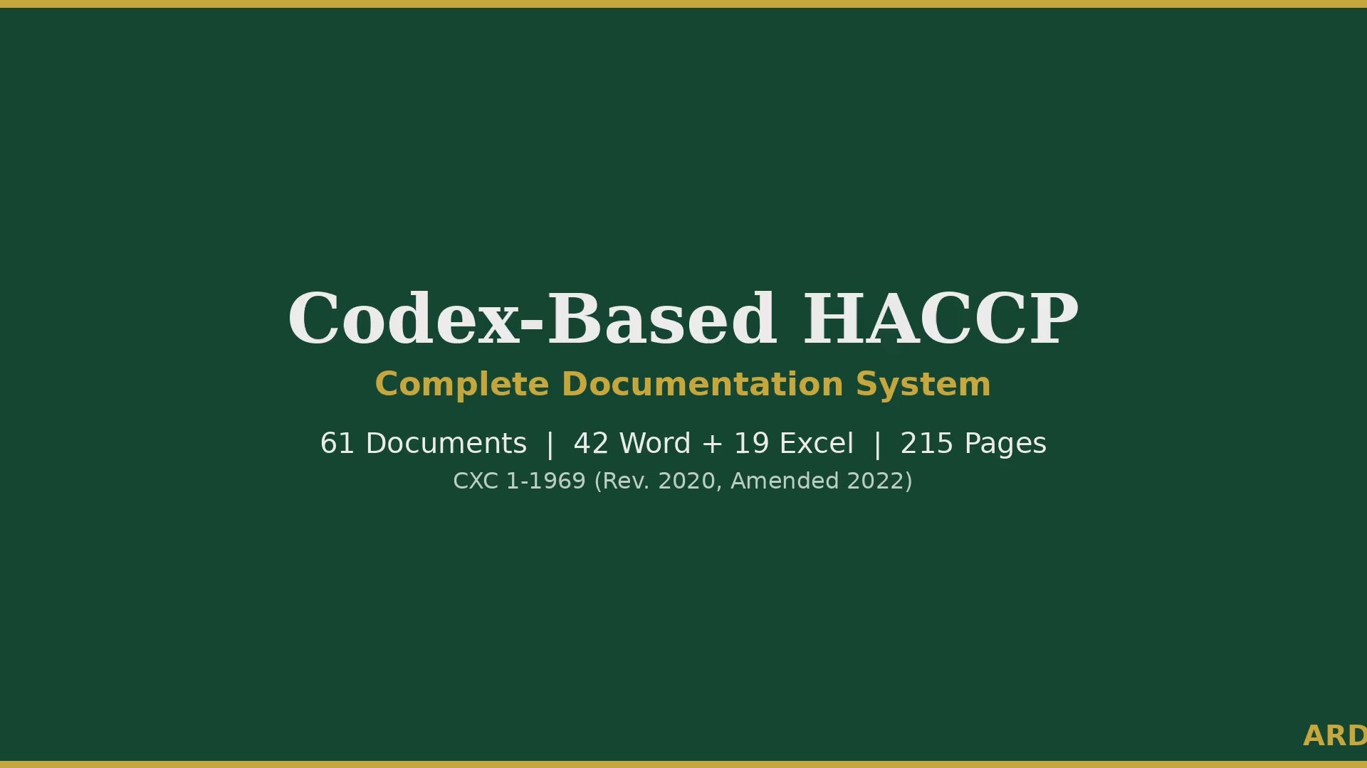 HACCP Food Safety Management System Full Pack Documents