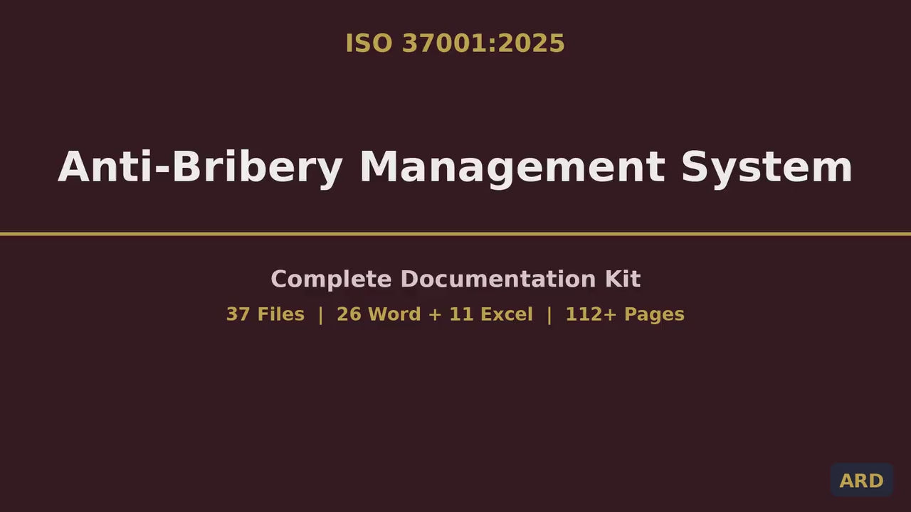 ISO 37001:2025 Anti-Bribery Management System Full Pack Documents