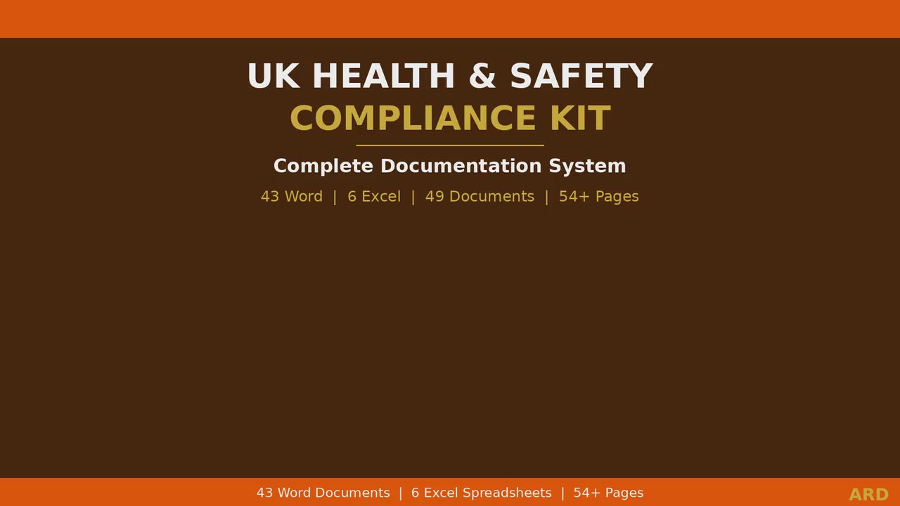 UK Health Safety Compliance Documents Full Pack | ISO 45001, COSHH, riddor (Digital Download)