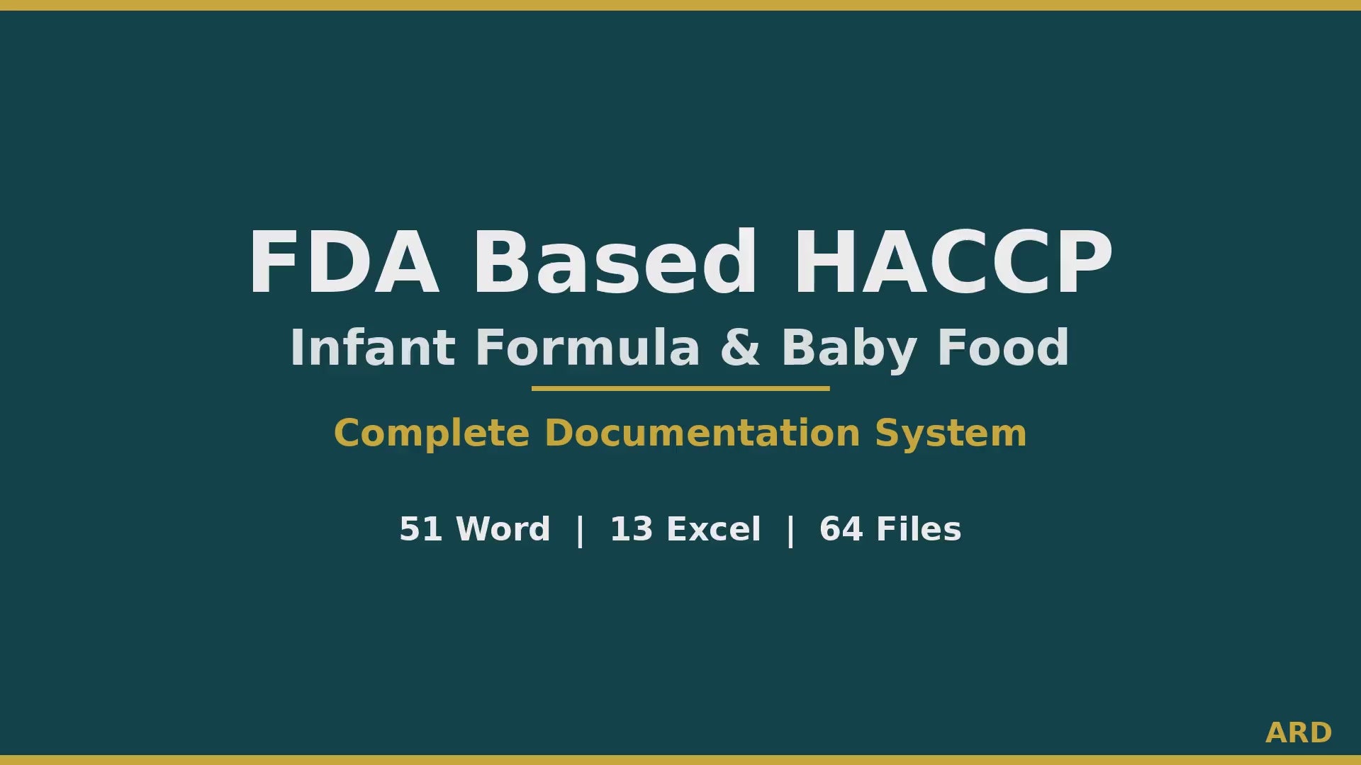 FDA Based  Infant Formula Baby Food HACCP System Full Pack