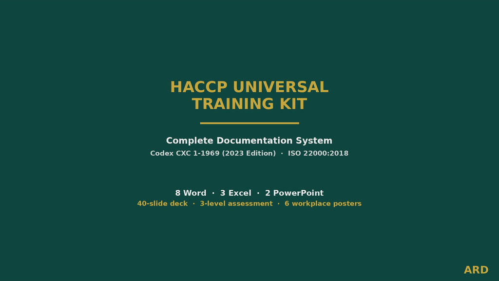 HACCP Training Kit, Editable Food Safety Course, Trainer Guide, Exams, Certificates