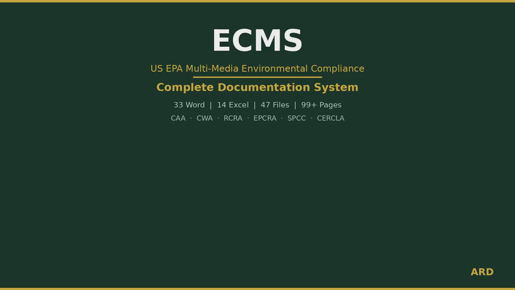 US EPA Environmental Compliance System Full Pack  Documents + ( Caa Cwa Rcra Epcra SPCC )