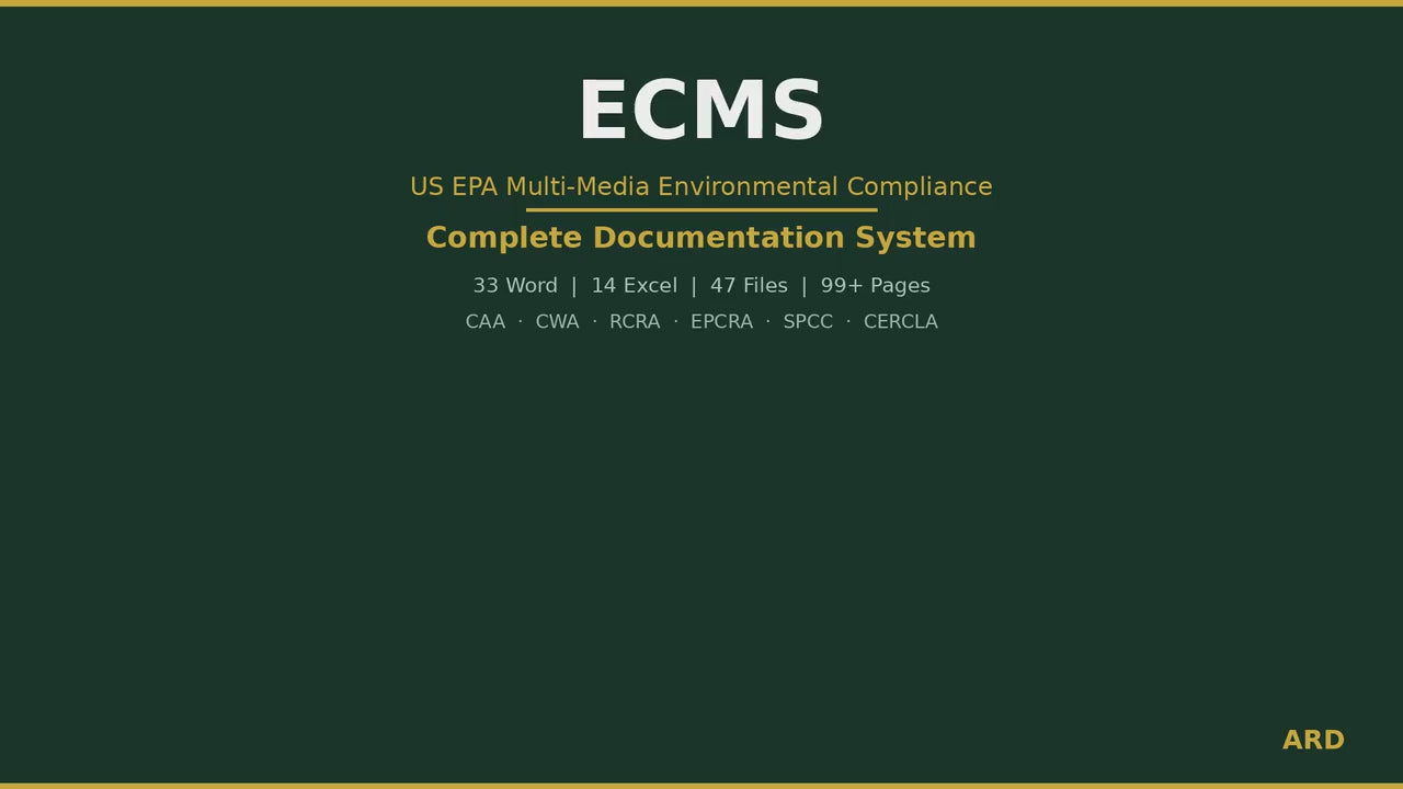 US EPA Environmental Compliance System Full Pack  Documents + ( Caa Cwa Rcra Epcra SPCC )