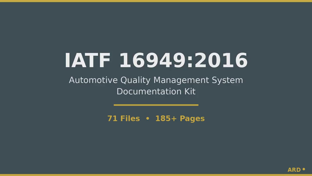 IATF 16949:2016 Automotive QMS System Full Pack Documents