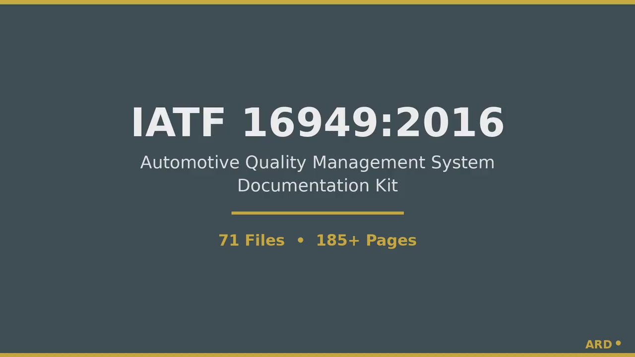 IATF 16949:2016 Automotive QMS System Full Pack Documents