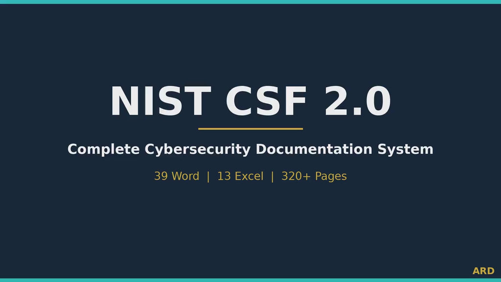 NIST CSF 2.0 Documentation System: Cybersecurity Policy Templates (Word & Excel)