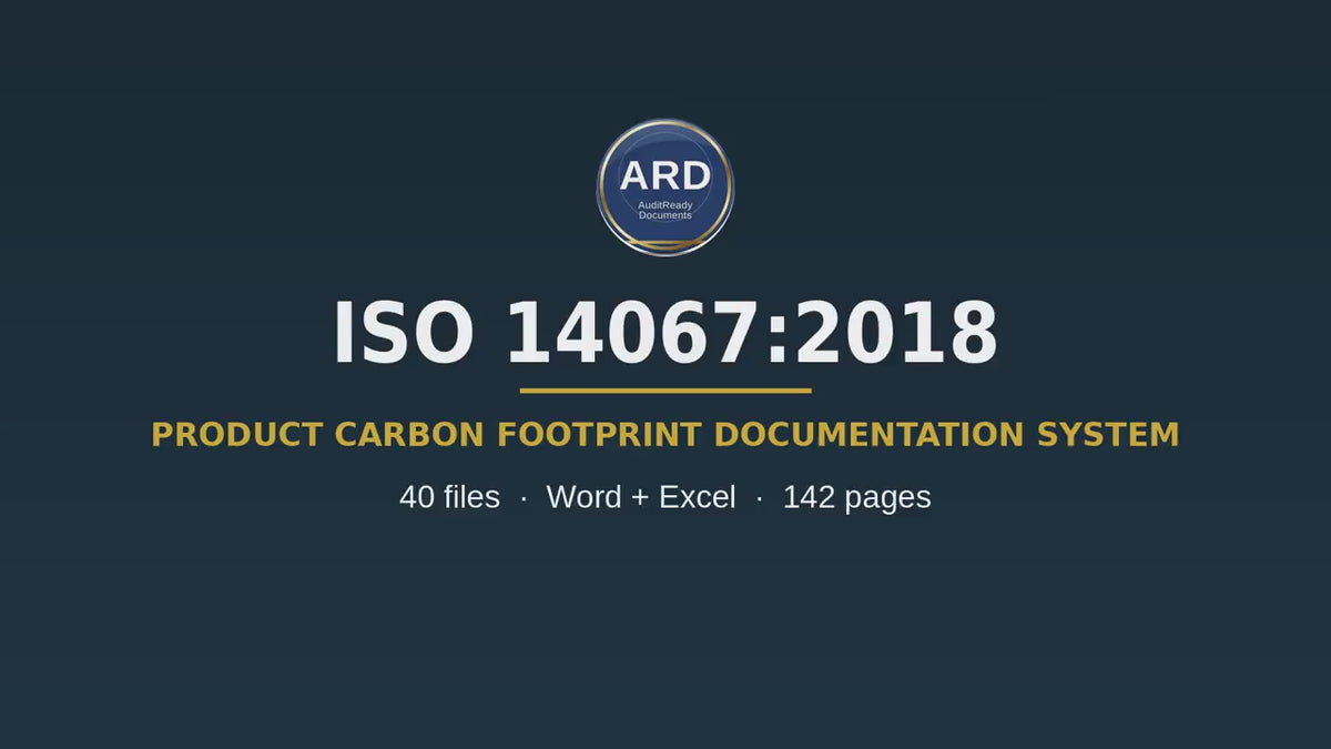 ISO 14067 Carbon Footprint of Products Kit,  Editable Word Excel Files, CFP Calculator, LCA Procedures, Product Carbon Footprint Templates