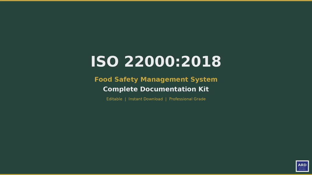 ISO 22000:2018 Food Safety System Full Pack Documents