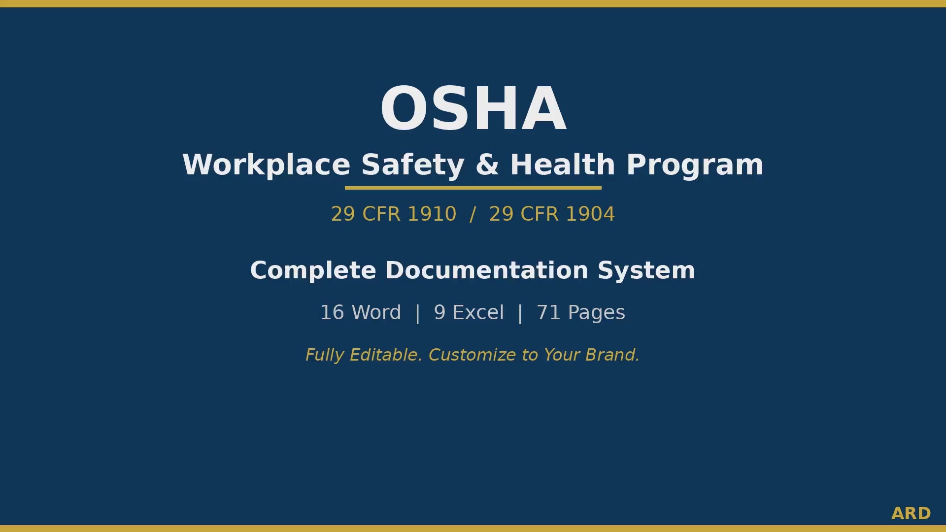 OSHA Safety Program System Full Pack Documents