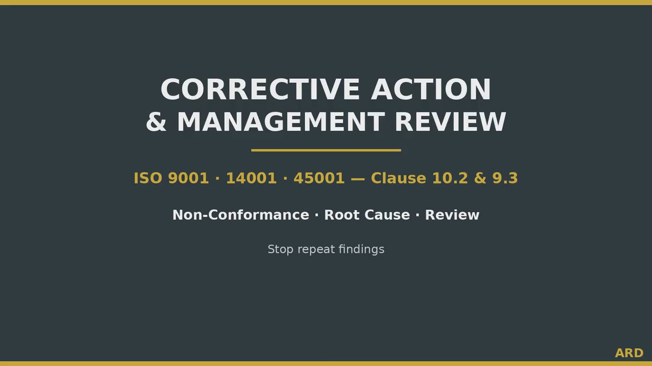 Corrective Action & Management Review Templates | ISO 9001 14001 45001 CAPA Non-Conformance Root Cause 5 Why | Editable Word Excel