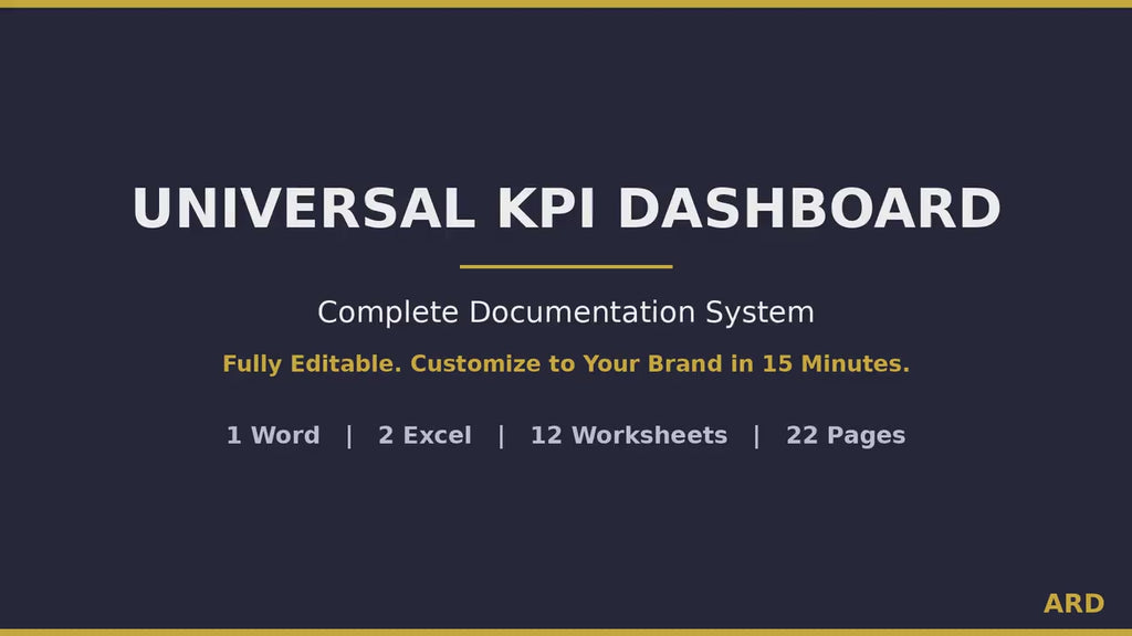 Universal KPI Dashboard System | Automatic RAG Status Executive Report (Digital Download)
