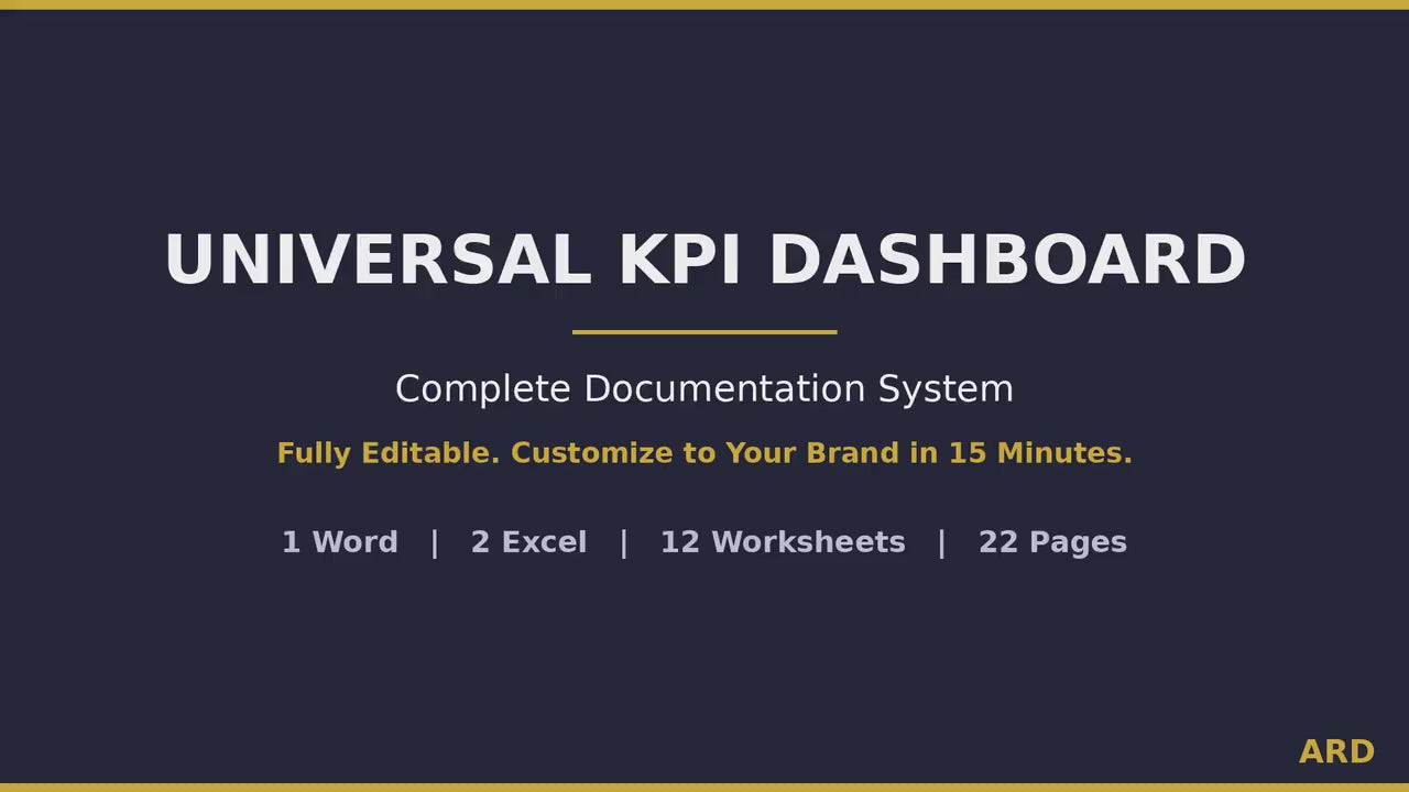 Universal KPI Dashboard System | Automatic RAG Status Executive Report (Digital Download)