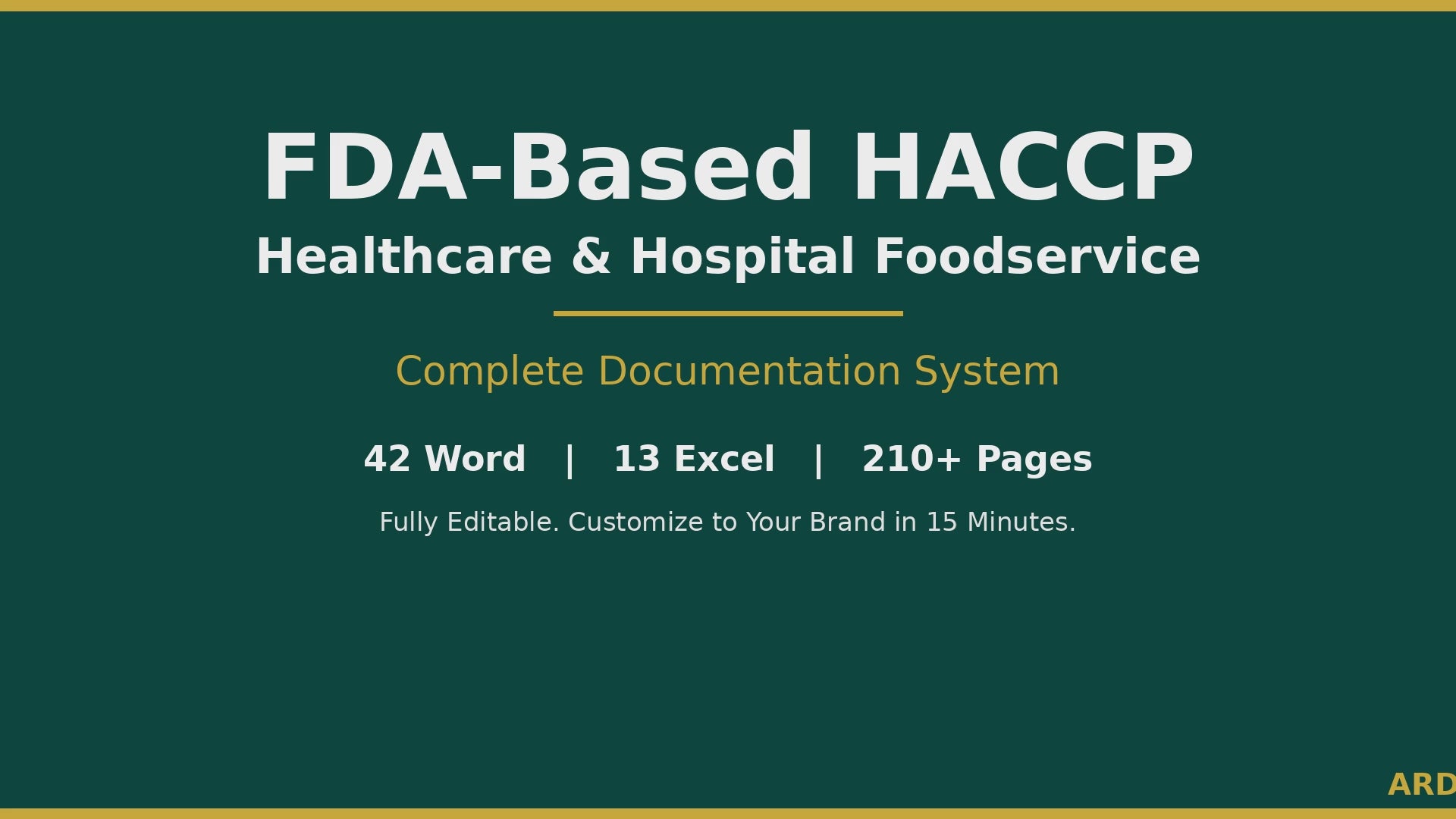 HACCP Food Safety Documentation Kit for Hospital & Healthcare Foodservice — FDA Food Code 2022 | HSP Controls | 55 Documents, 210+ Pages
