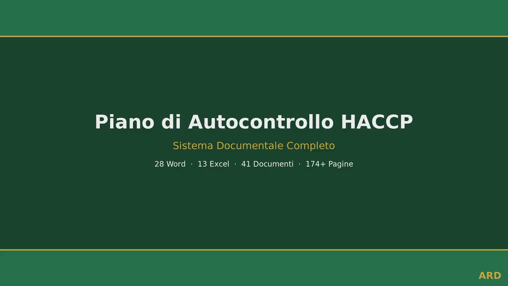 Editable HACCP Self-Control Plan | Food Business Documentation System (Reg. 852/2004)