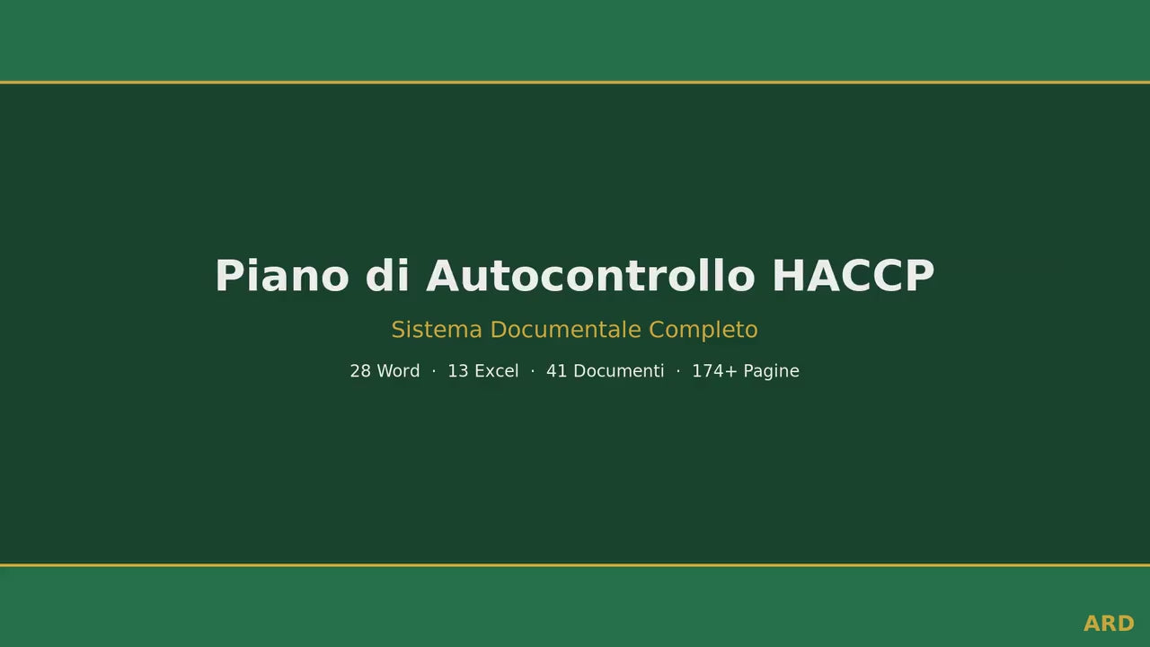 Editable HACCP Self-Control Plan | Food Business Documentation System (Reg. 852/2004)