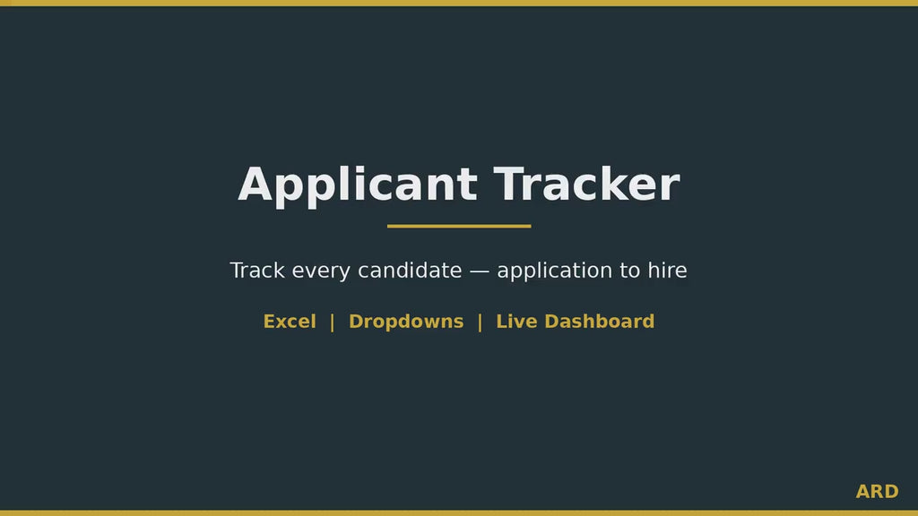 Applicant Tracker Spreadsheet | Recruitment Candidate Tracker for Excel Hiring Pipeline Dashboard with Dropdowns  Small Business HR Template