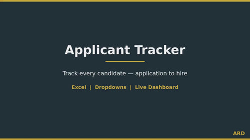 Applicant Tracker Spreadsheet | Recruitment Candidate Tracker for Excel Hiring Pipeline Dashboard with Dropdowns  Small Business HR Template