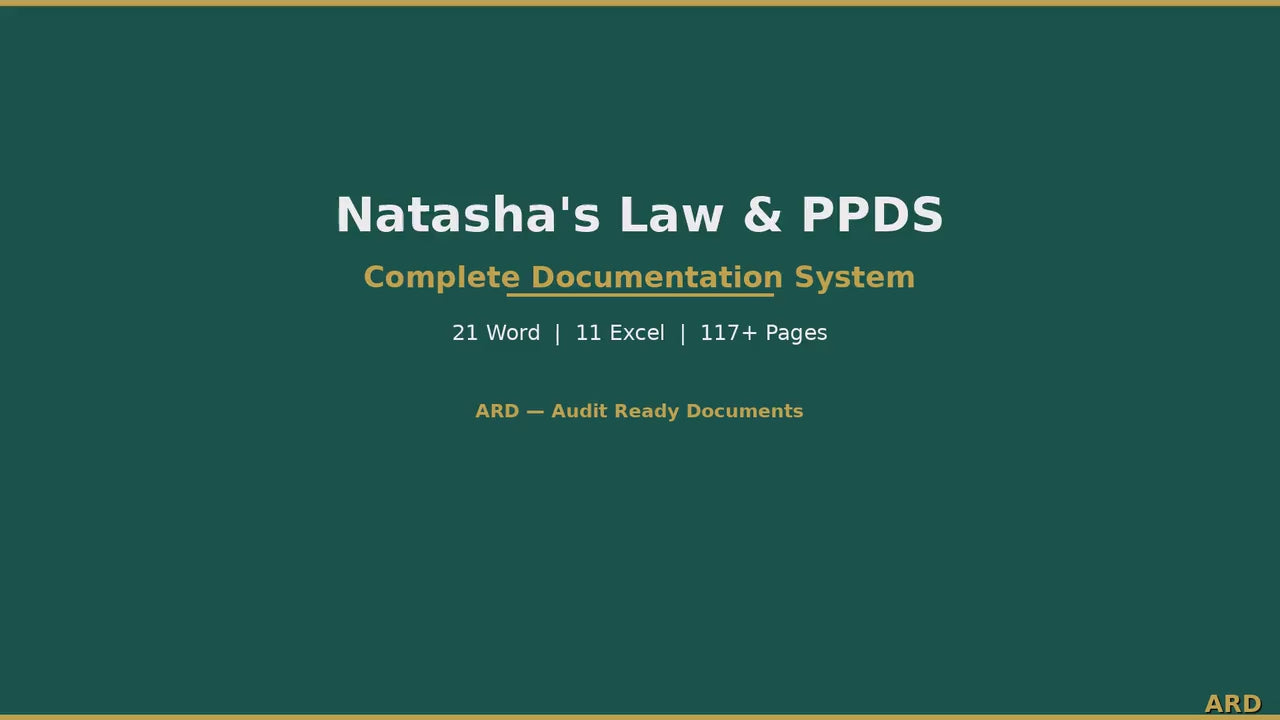 Natasha's Law PPDS Allergen Documentation System Full Pack Documents