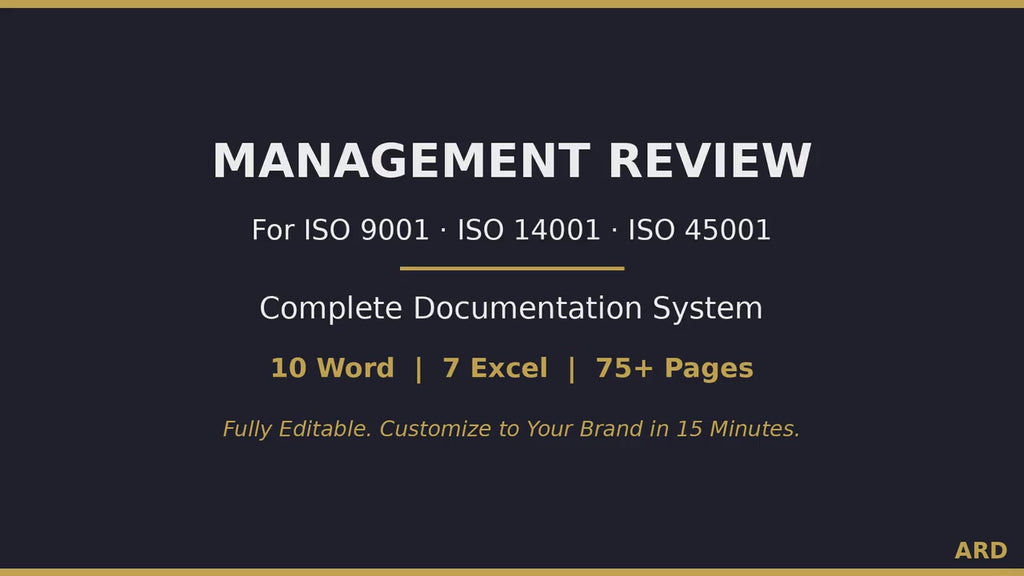 Management Review Complete Documentation System, Editable Word Excel Templates