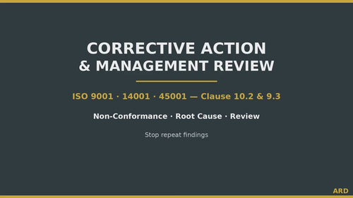 Corrective Action & Management Review Templates | ISO 9001 14001 45001 CAPA Non-Conformance Root Cause 5 Why | Editable Word Excel