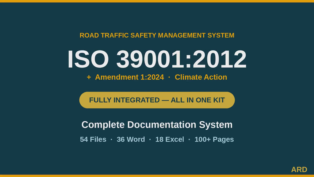ISO 39001:2012 Road Safety Management System Full Pack Documents