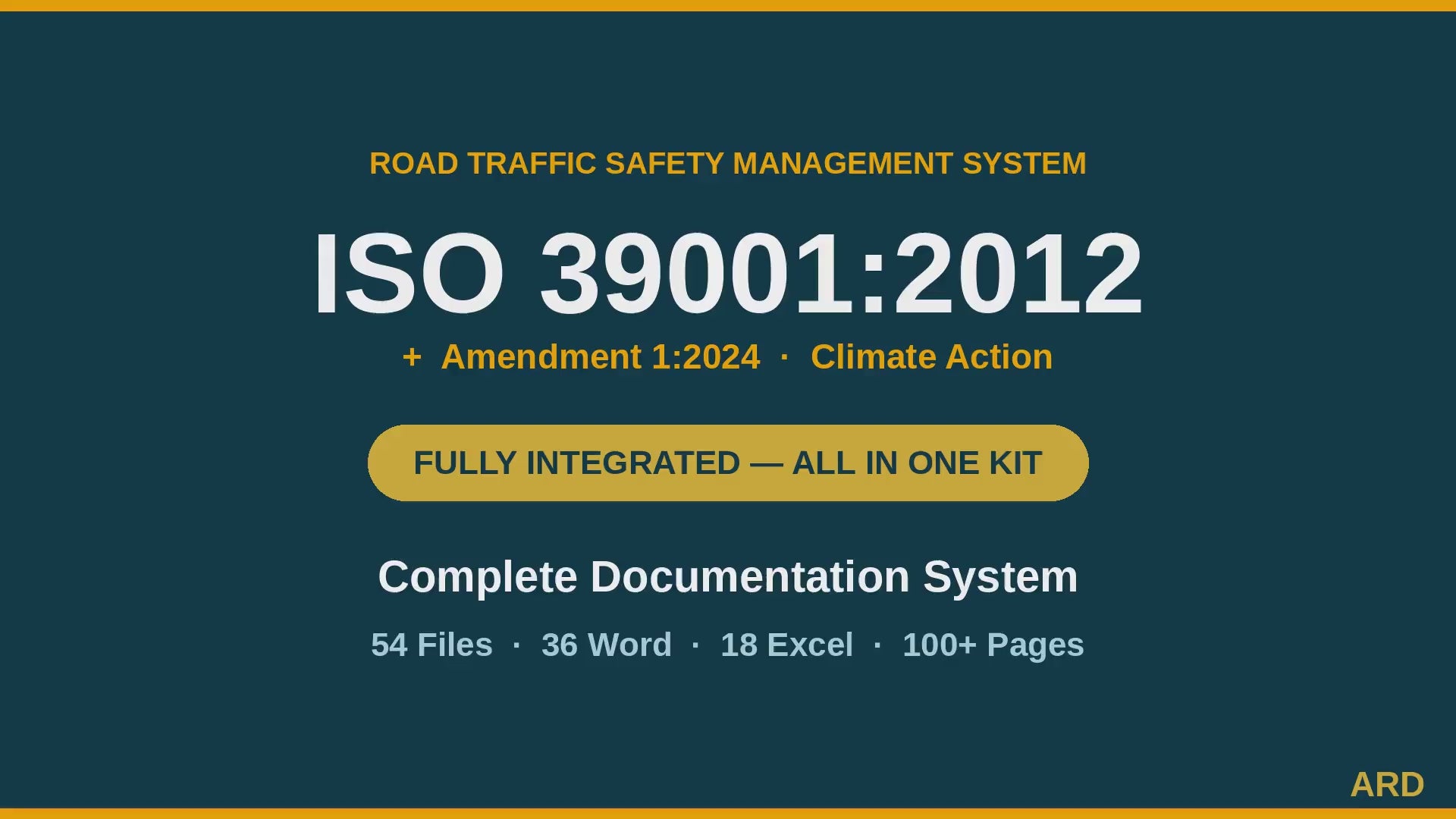 ISO 39001:2012 Road Safety Management System Full Pack Documents