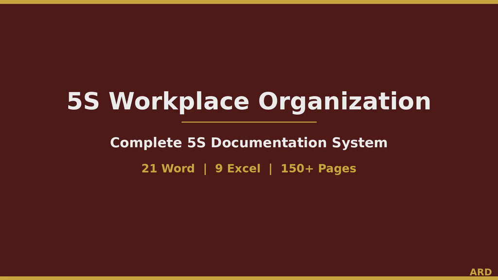 5S Workplace Organization System Full Pack | 30 Documents Lean Manufacturing Red Tag Audit Checklist SOPs Kaizen Editable Templates