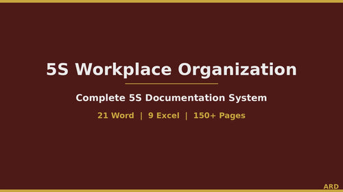 5S Workplace Organization System Full Pack | 30 Documents Lean Manufacturing Red Tag Audit Checklist SOPs Kaizen Editable Templates