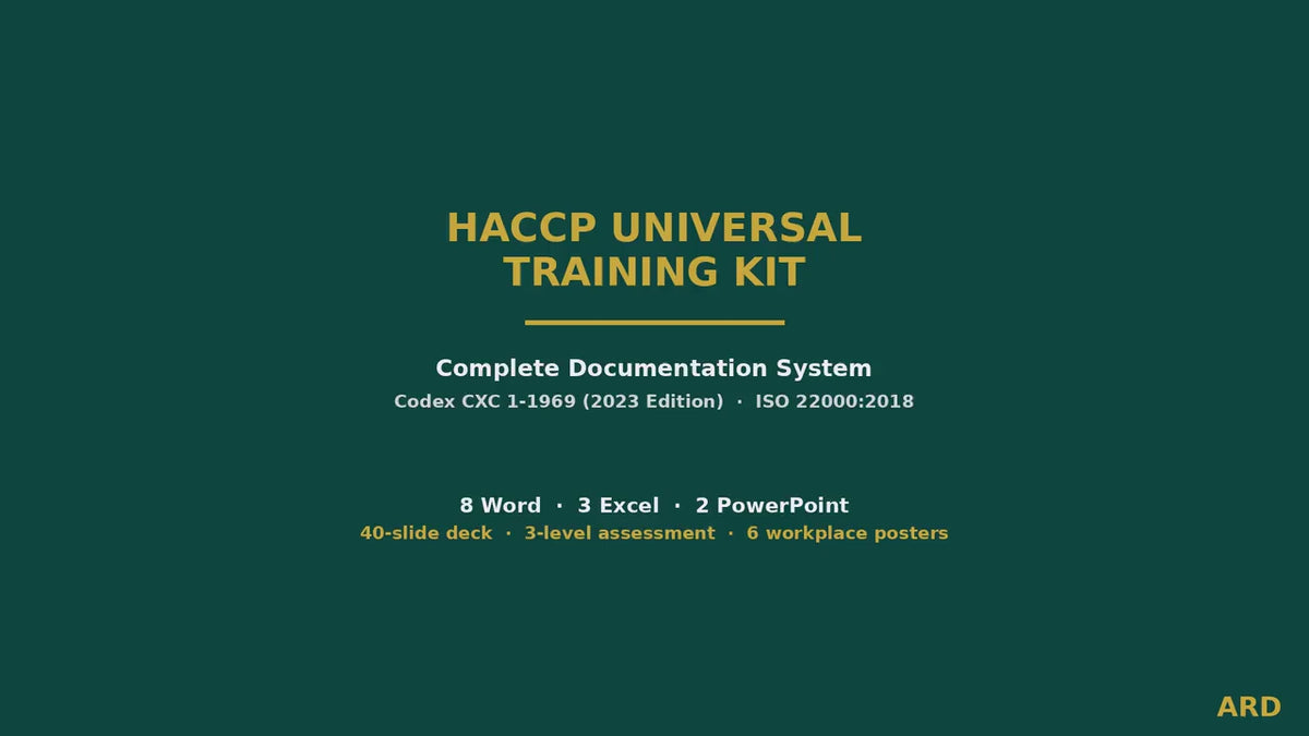 HACCP Training Kit, Editable Food Safety Course Trainer Guide Exams Certificates, Word Excel, Digital Download