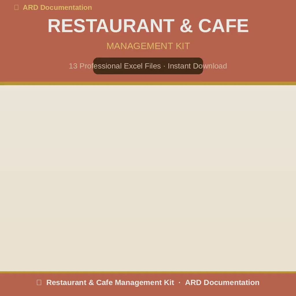 Food Quality Safety  Business Management Full Pack Documents Cafe Restaurant Bistro Bar