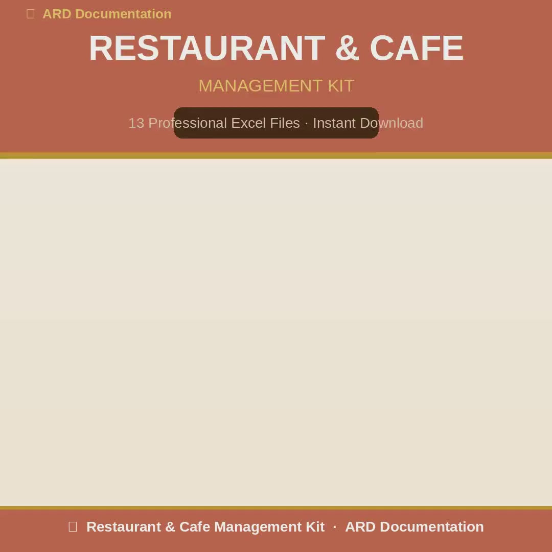 Food Quality Safety  Business Management Full Pack Documents Cafe Restaurant Bistro Bar