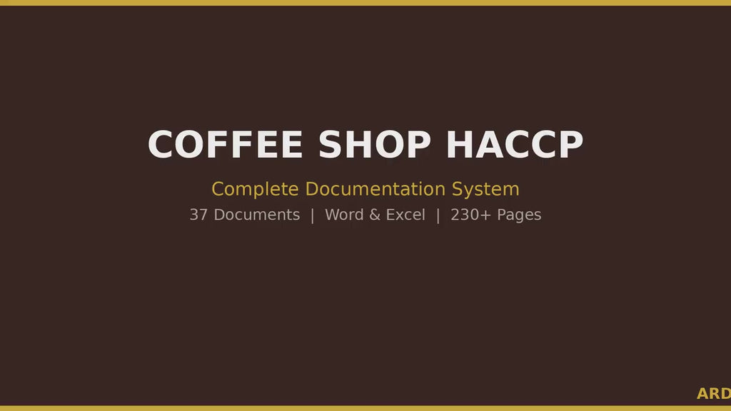 Coffee Shop HACCP Food Safety System Full Pack Documents ( Editable Word Excel Cafe Manual Procedures Logs Allergen  Audit Checklist )