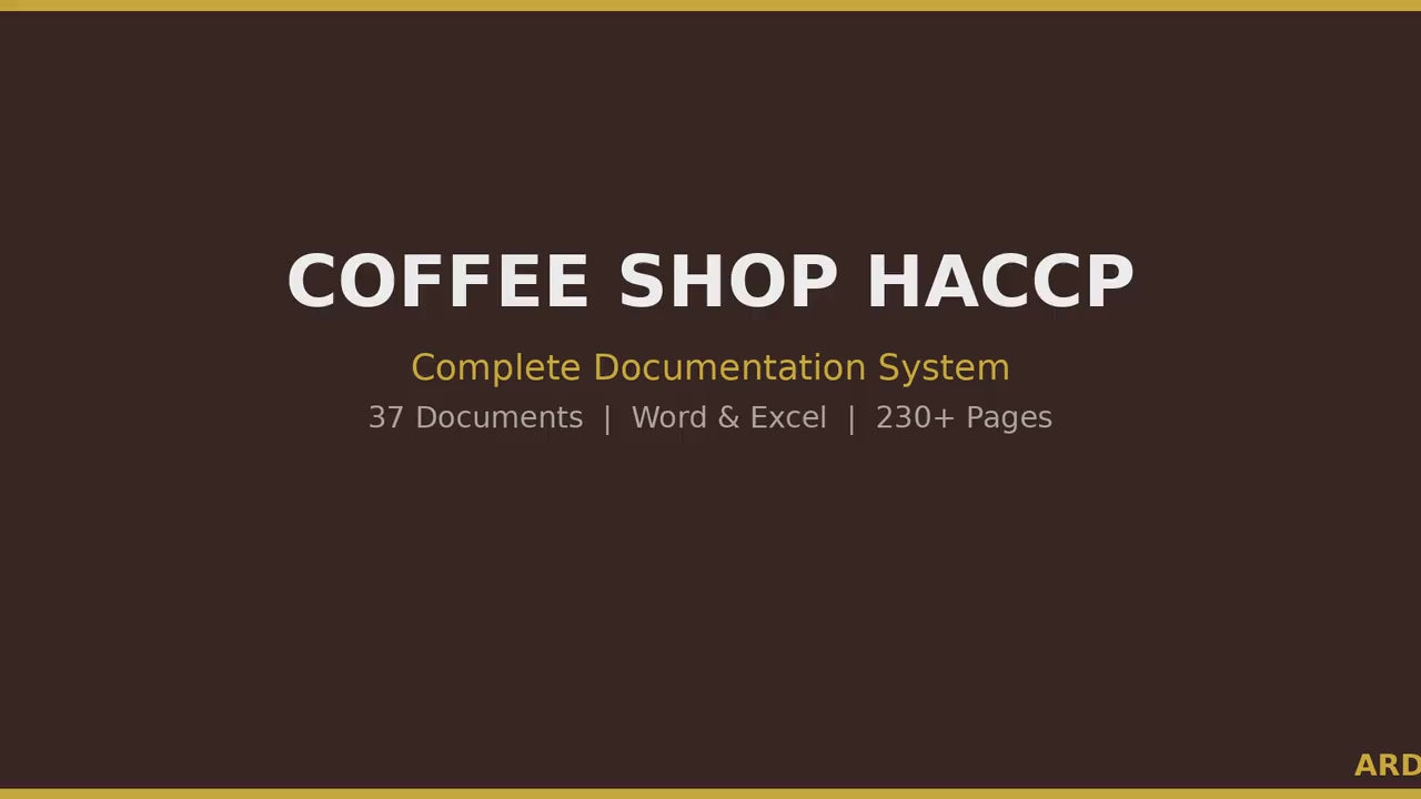 Coffee Shop HACCP Food Safety System Full Pack Documents ( Editable Word Excel Cafe Manual Procedures Logs Allergen  Audit Checklist )