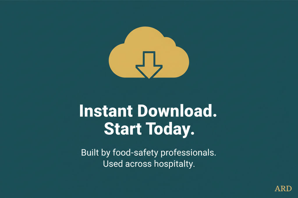 HACCP Food Safety Documentation Kit for Hotels & Hospitality Foodservice — FDA Food Code 2022 | Codex HACCP | 54 Documents, 206 Pages