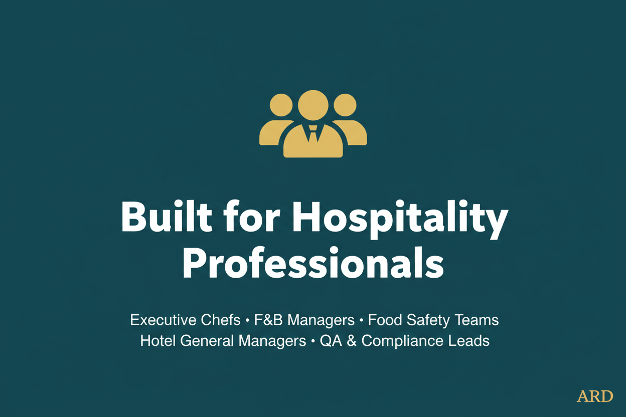 HACCP Food Safety Documentation Kit for Hotels & Hospitality Foodservice — FDA Food Code 2022 | Codex HACCP | 54 Documents, 206 Pages